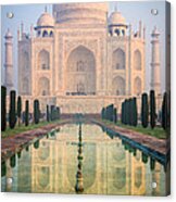 Taj Mahal Dawn Reflection Acrylic Print