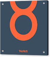 Taurus Zodiac Sign Orange Acrylic Print