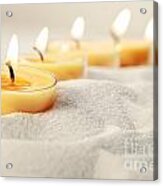 Tea Light Candles In Sand Acrylic Print