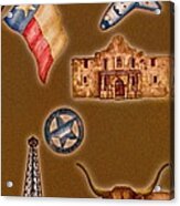 Texas Icons Poster By Sant'agata Acrylic Print