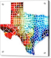 Texas Map - Counties By Sharon Cummings Acrylic Print