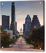The Austin Skyline And Texas State Capitol From Congress 1 Acrylic Print
