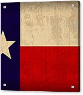 Texas State Flag Lone Star State Art On Worn Canvas Acrylic Print