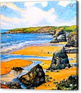 The Bedruthan Steps Cornwall Acrylic Print