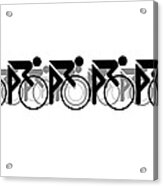 The Bicycle Race 2 Black On White Acrylic Print