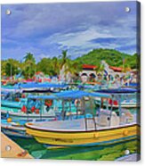 The Boats Of Hautulco Acrylic Print