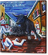 The Bull Run In Pamplona Acrylic Print
