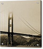 The Golden Gate Bridge - Sepia Acrylic Print