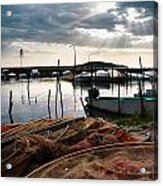 The Harbour At San Feliciano On Lake Trasimeno Looking Out Towar Acrylic Print