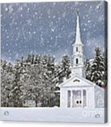 The Little Chapel In Winter Acrylic Print