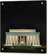The Lonely Tourist At Lincoln Memorial Acrylic Print