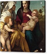 The Madonna And Child Saint Elizabeth And The Baptist Acrylic Print