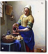 The Milkmaid Johannes Vermeer Acrylic Print