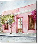 The Pink House In Colonia Acrylic Print