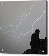 The Praying Monk Lightning Storm Chase Acrylic Print