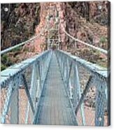 The Silver Bridge Spanning The Colorado River At The Bottom Of Grand Canyon National Park Acrylic Print