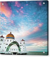 The Straits Mosque At Sunrise Acrylic Print