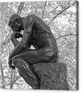 The Thinker - Philadelphia Bw Acrylic Print