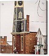 The Town Clock In December Acrylic Print