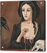 The Witch And Two Ravens Acrylic Print