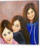 Three Little Ladies Acrylic Print