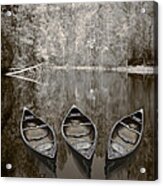 Three Old Canoes Acrylic Print