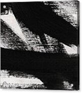 Timber 2- Horizontal Abstract Black And White Painting Acrylic Print