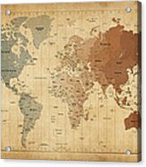 Time Zones Map Of The World Acrylic Print