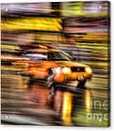 Times Square Taxi I Acrylic Print