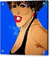 Tina Turner Fierce Blue Impression Acrylic Print