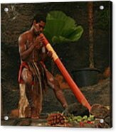 Tjapukai Playing The Didgeridoo Acrylic Print