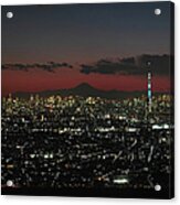 Tokyo Skytree, Fuji, And Tokyo Tower Acrylic Print