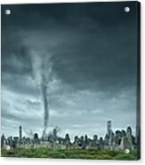 Tornado Rolling Through New York, New Acrylic Print