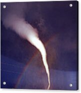 Tornado With Rainbow In Mulvane Kansas Acrylic Print