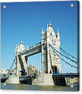 Tower Bridge London Bright Blue Sky Day Acrylic Print