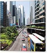 Traffic Jam In Hong Kong Central Acrylic Print