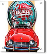 Triumph Tr-4 Sportscar In Red Acrylic Print