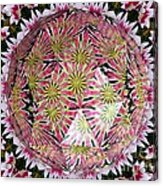 Tulips Kaleidoscope Under Polyhedron Glass Acrylic Print