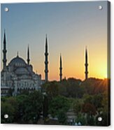 Turkey, Istanbul, View Of Sultan Ahmed Acrylic Print