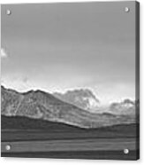 Twin Peaks Panorama View From The Agriculture Plains Bw Acrylic Print