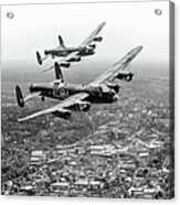 Two Lancasters Over High Wycombe Black And White Version Acrylic Print