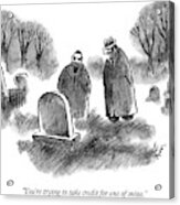 Two Mobsters / Gangsters Stand By A Grave Acrylic Print