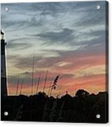 Tybee Island Sunset Silhouette Acrylic Print