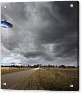 Ufo On Country Road Acrylic Print