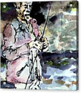 Uncle Paul Fishing In The Pyrenees Mountains Acrylic Print