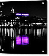 Under Amour At Night - Vibrant Color Splash Acrylic Print