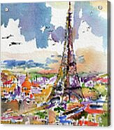 Under Paris Skies Eiffel Tower Acrylic Print