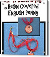 Union Jack Pendant On English Copper Penny Acrylic Print