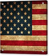 United States American Usa Flag Vintage Distressed Finish On Worn Canvas Acrylic Print