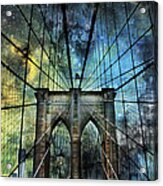 Universe And The Brooklyn Bridge Acrylic Print